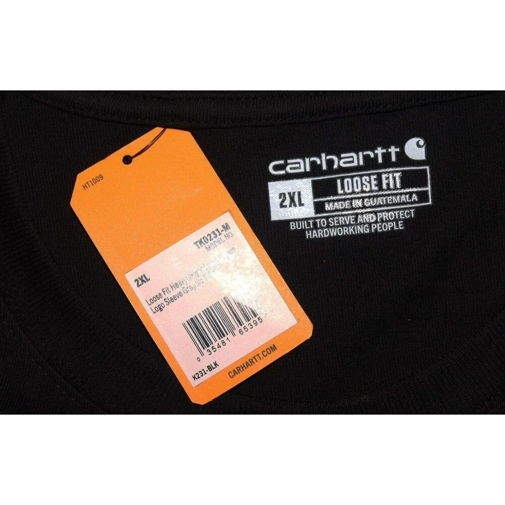 Carhartt Loose Fit Heavyweight Long-Sleeve Logo Sleeve Graphic Size 2XL TK0231-M